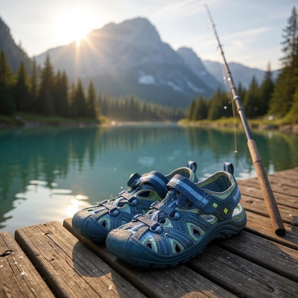 Merrell Hydro Hiker sandals size youth 1M blue green outdoor water shoes